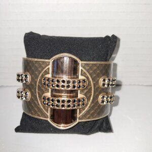 Lia Sophia Chunky Baroque Opaque Hinged Cuff Bracelet